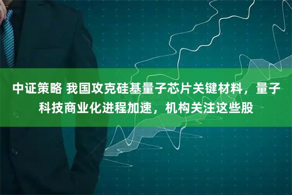 中证策略 我国攻克硅基量子芯片关键材料，量子科技商业化进程加速，机构关注这些股