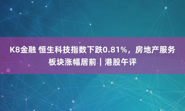 K8金融 恒生科技指数下跌0.81%，房地产服务板块涨幅居前｜港股午评